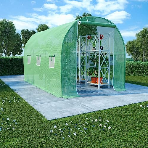 Mokuyary Gewächshaus, 6,86 m², 3,43 x 2 x 2 m, Typ Gartenhaus, Anbau, Blumen und Gemüse