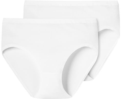 Schiesser Damen Hüftslip 2er Pack Slip, Weiß (100-weiss), 38