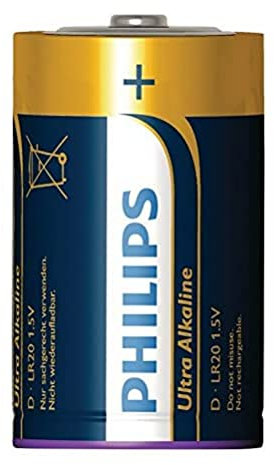 PHILIPS D-Batterien 2 Stück - LR20 - Alkaline-Batterien - Lebensdauer bis zu 5 Jahren - 1,5 V
