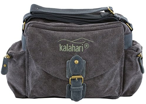 Kalahari 440163 Schultertasche Molopo K-41i, canvas-schwarz, 25 x 19 x 10 cm