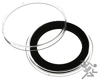 (20) Air-Tite 30mm Black Ring Coin Holder Capsules for US Franklin Kennedy Seated Barber Walking Liberty Half Dollars by Air-Tite