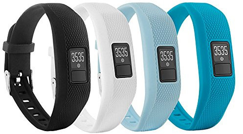 Fit-Power - Ersatz-Bänder für Garmin Vivofit 3 / Vivofit JR, Silikon, für Garmin Vivofit 3 JR (ohne Tracker), 4plaina
