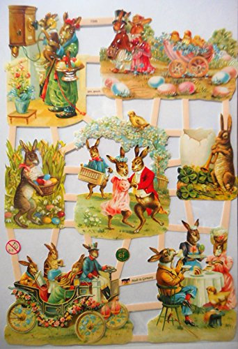 Ostern Osterhase Hase EF 7349 Glanzbilder Oblate Posiebilder Scrapbook Deko GWI 526