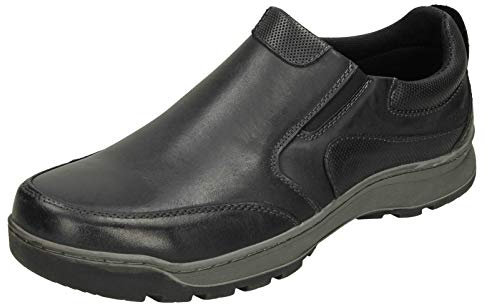 Hush Puppies Mens Jasper Slip On Leather Shoes (6 UK) (Black)