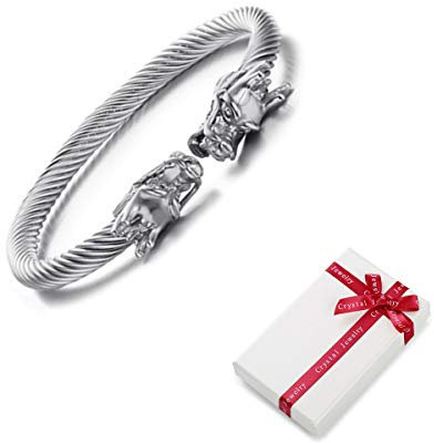 Herren Armband Drache Armreif Elastische Verstellbare Einzigartiges Design Viking Punk Armband Drachen Herren Armreif Edelstahl Verdrehten Stahlkabel