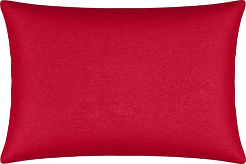 Erwin Müller Kissenbezug, Kissenhülle Single-Jersey Murnau - rot Größe 50x70 cm - bügelfrei, strapazierstark, elastisch, mit Reißverschluss