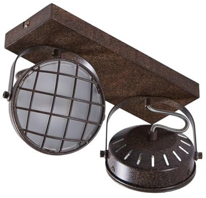 Lindby Strahler Tamin (Vintage, Industriell) in Braun aus Metall (2 flammig G9) - Deckenlampe Deckenleuchte Lampe Spot Wohnzimmerleuchte