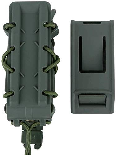 WLXW Taktischer Fastmag-Beutel 9MM / 45APS Gewehrmagazintaschen Camouflage Airsoft Pistol Magazinhalter Molle Soft Shell Mag Carrier,Grün