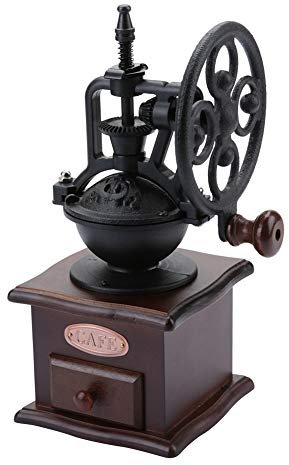 EVTSCAN Manual Coffee Grinder [Wonderful Gift], Antique Wooden Manual Coffee Bean Grinder with Hand Grinder Roller