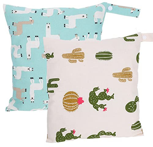 Toddmomy de Tela Bolsas Húmedas Secas Impermeables Reutilizables con Bolsillos con Cremallera Viaje Playa Piscina Guardería Artículos de Bebé Manchado Yoga Gimnasio Bolsa 2 Piezas