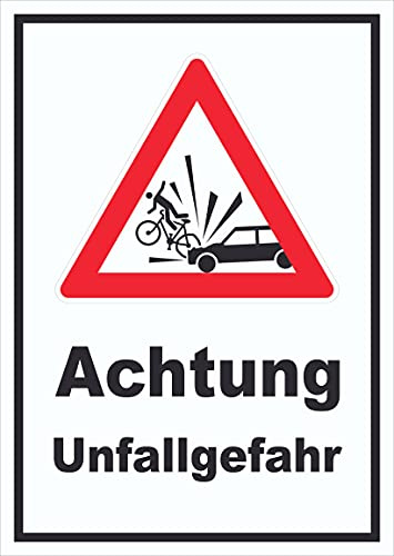 HB-Druck Auto und Fahrradfahrer Unfall Schild A3 Rückseite selbstklebend