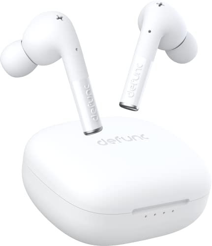 DEFUNC True Entertainment In-Ear True Wireless Earbuds, 3D Sound Dual Mic, Low Latency, Fast Charging Case, Touch Control, IPX4 Waterproof Gaming & Streaming Earphones (White)