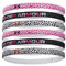 Under Armour Girls Headbands Mädchen Stirnbänder Mit Ua Aufdruck – 6Er-Packung, PSG, 1281857, OSFA, (676) Pink Sugar / Black / Black