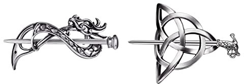 Lot de 2 barrettes à cheveux viking - Nœuds celtiques - Accessoires de cheveux - Bijoux de tête assortis à une tenue quotidienne