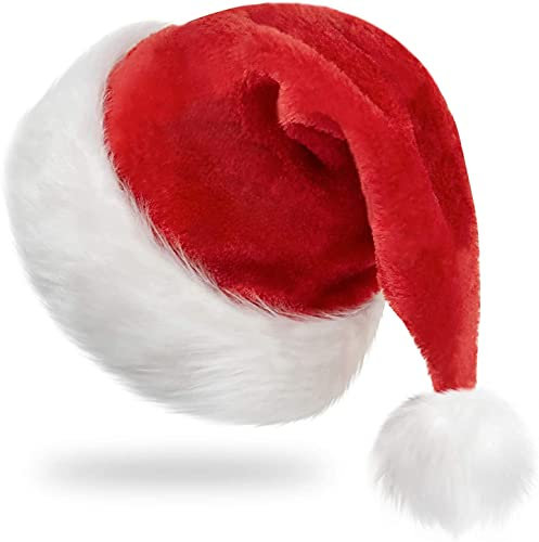 Narunii Nikolausmütze,Weihnachtsmützen,Weihnachtsmann, Wintermütze,Weihnachtsmannmütze Nikolausmütze,Santa Mütze Partymütze,Plüsch,Winter (Kinder(38x28 cm))