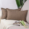 Madizz 2er Set Polyester- Leinen Kissenbezügen Weiche dekorative Kissenbezüge für Sofa Schlafzimmer Kissenhülle Dunkelbraun 40x60 cm Rechteckig