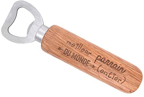 ERNESTINE - Décapsuleur Parrain je t'aime - cadeau fête des parrains et marraines - cadeau parrain accessoire homme - porte clefs personnalisable famille - cadeau homme anniversaire Noël naissance