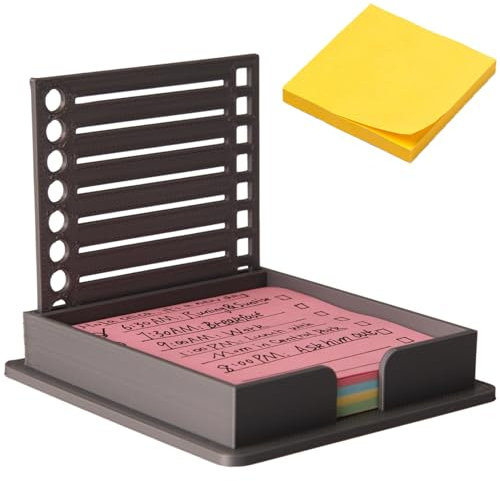 JUMYGEAR Sticky Note Dispenser with Stencil, Compatible with Post-It Note, Organizer for 3x3 Self-Sticky Note Pads, Desk Accessory, The School and Office Supplies, 1 Count