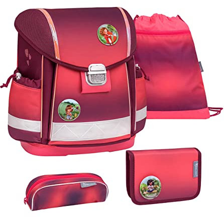 Belmil 403-13 Schulranzen Set 4 - teilig mit Patch Set (403-13/AG/PC/S) (Mahogany)