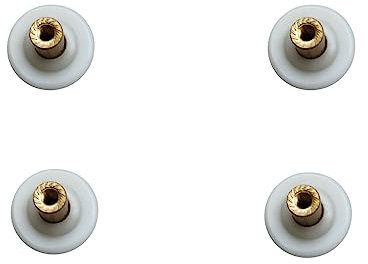 HEGAPRO Universal Laufrollen, Kugellagerte Rollen für Schiebe- oder Duschtüren, 28mm Durchmesser, 20mm Höhe, 4 Stück, Stahl, Nylon Lauffläche, bis 15kg belastbar