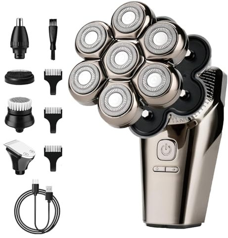 Glatzen Rasierer Nass und Trocken,LOEVERY Upgraded Magnetischer Kopfrasierer mit 7D Abnehmbarem Kopf,Glatzen Rasierer Herren auch als Bartschneider Herren, Head Shaver mit IPX7 Wasserdicht,LED Anzeige