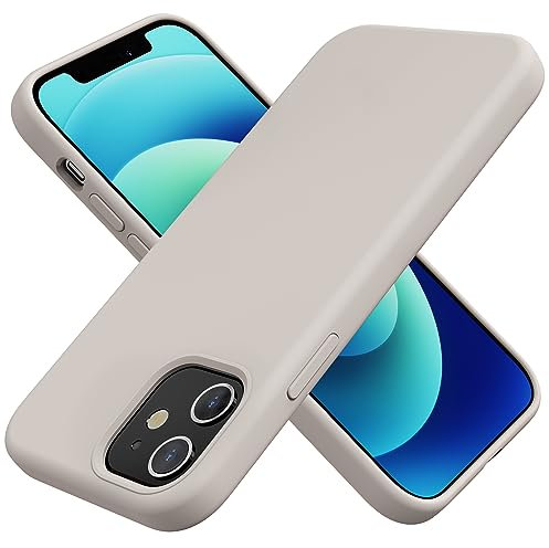 TAXXOE Silicone Case Compatible with iPhone 12 Case/12 pro case Soft Ultra Slim Protective Shockproof Liquid Silicone Phone Case,Anti-Scratch Microfiber Lining, 6.1 Gray