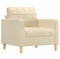 vidaXL Sofasessel, Sessel mit Metallgestell, Sofa für Wohnzimmer, Relaxsessel Fernsehsessel TV Sessel Polstersessel Stoffsofa, Creme Stoff