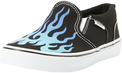 Vans Asher, Scarpe da Ginnastica Unisex - Bambini e Ragazzi, Flame Black White, 26 EU