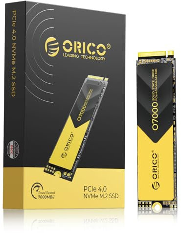 ORICO 2TB NVMe SSD PCIe 4.0- Up to 7000MB/s, M.2 2280 Internal Solid State Drive, Fast Heat Dissipation, Compatible with macOS Windows for Gamers and Creators-O7000