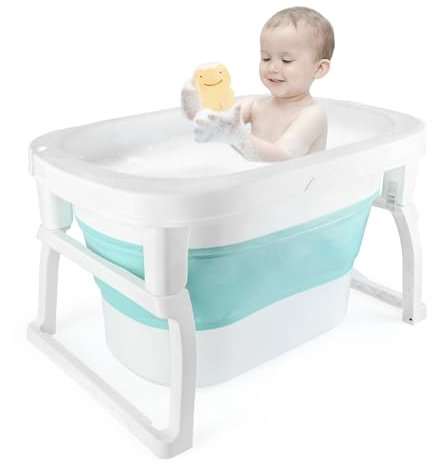 MUL-BOUTIQUE Baignoire Bébé Pliable, Adaptée Aux Enfants Âgés De 0 à 2 Ans, Baignoire Bébé Légère Et Facile à Déplacer, Stable Et Durable, Sans Danger Pour Les Bébés