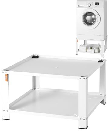 VEVOR Wäscheständer mit Ablagefach, 711,2 x 711,2 x 406,4 mm, Standplattform für Waschmaschine und Trockner, universelle Passform, 299,4 kg Kapazität, Multifunktionsbasis aus Stahl für Waschmaschine