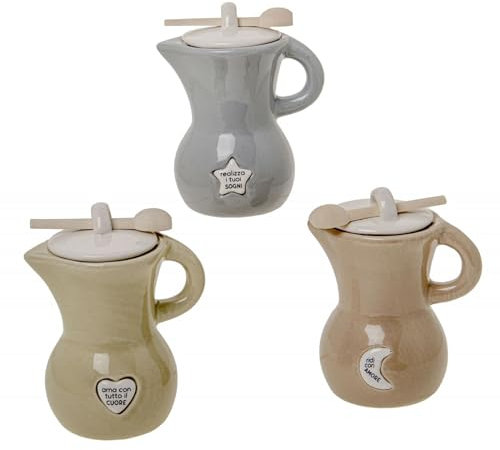 Ingrosso e Risparmio Bomboniera Matrimonio 1PZ Zuccheriera Moka in Porcellana Italiana in 3 Colori Assortiti con Simboli Luna Cuore Stella Utili Economica Sposi Nozze