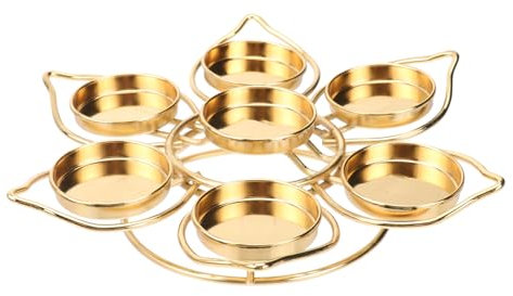 VINTORKY 1pc Candlestick Gold Tea Light Holders Metal Trim Metal Serving Tray Gold Table Decor Vintage Home Decor Taper Candles Ornament Decorative Candleholder Desktop Alloy Small Teacup