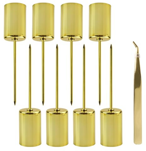 suaywo 8 Stück Gold Kerzenhalter Adventskranz Kerzenständer Stabkerzenhalter Retro Adventskranz Kerzenhalter, für Adventskranz Pflanzgefäß Weihnachtsdekoration Tischdekoration