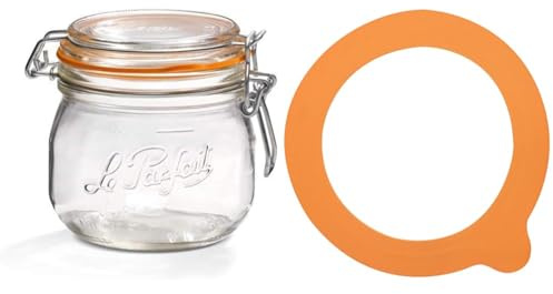 Le Parfait - Bocaux Super - 0,5L, Lot de 6 & Sachet de 10 rondelles Super - 70mm