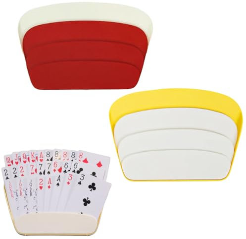 VYIBPDY Lot de 2 Porte-Cartes à Jouer, Design à Trois Couches, Porte-Cartes à Jouer,Porte Carte Enfant, Support Carte à Jouer