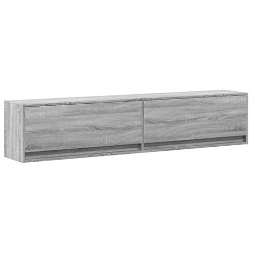 vidaXL Mueble de TV de Pared con LED Gris Sonoma 180x31x38 cm, Mueble Flotante para TV, Armario de Pared, estantería para TV, Mueble Colgante para TV