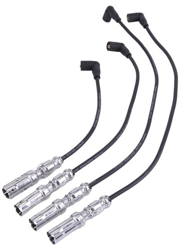 Slakerbe 4PCS Zündkabelsatz Zündungskabel Zündkerzenstecker, 06A905409M 06A905409P 06B905431A 06B905433A Zündungskabel kompatibel mit A3 A4 S*eat A*LTEO E*XEO S*KODA O*CTAVIA G*OLF 4 5 6 1.6 2.0