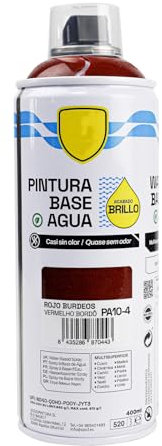 various - Pintura Spray Base Agua 400ml,Ecológica y Sin Olor,Para Muebles,Metal,Plástico y Madera,Colores Duraderos,Cobertura Uniforme - Rojo Burdeos,1 unidad