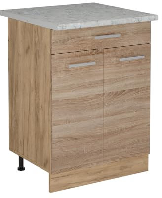 Vicco Küchenunterschrank R-Line, Schubladenschrank für die Küche, Sonoma, 60 cm AP Marmor