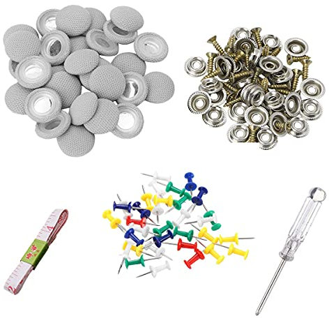 Asyduey 60 PièCes Bricolage Kit de RéParation de Doublure de Toit Fix Affaissement de la Garniture de Pavillon Boucle à Goupille Vis sans Colle pour Camion/Voiture Vis Plafond Gris
