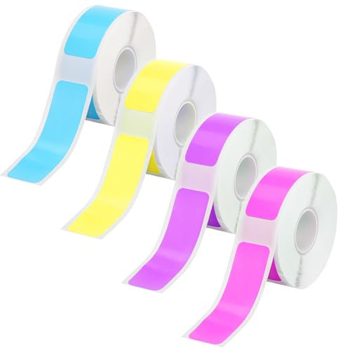 Oruola 4 Rollen Prt Qutie Etikettenband,Katasymbol Etikettenband,Labels Rolls für Office,Haus,Schule,12x40mm Etiketten Rolle,Wasser und Ölbeständig,Kompatibel Selbstklebende Etiketten(4 Farben)