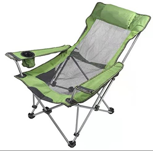 XWBLDBDFC Chaise de camping pliante grise avec repose-pieds et salon de plage-Green
