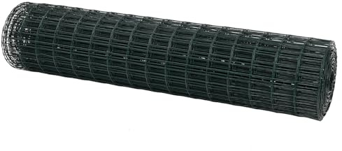 vidaXL Eurozaun Grün 1,4 x 10 m PVC-beschichtetes Eisen, Garten und Terrasse, moderne rechteckige, robuste Eisen-Hecke, UV-beständig, einfacher Stil für den Garten