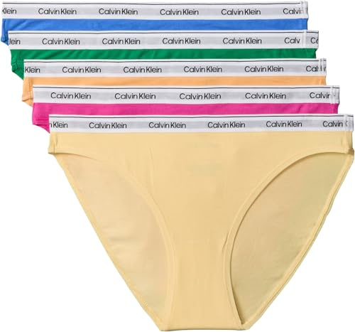 Calvin Klein Damen 5er Pack Slips Bikini Form Low-Rise Unterwäsche