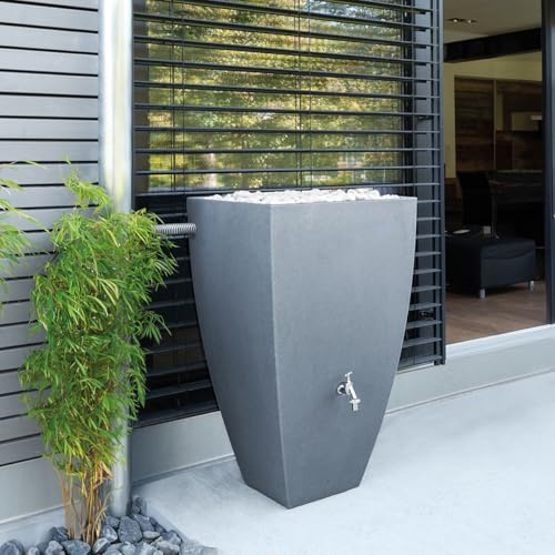 Charles Bentley Plastic Water Butt with Tap Grey, 100L