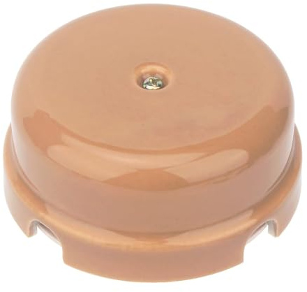 OASHISU Boîte de dérivation en porcelaine Bronze, Ø78 mm Prof. 35 mm | pour systèmes à 4 trous pour entrée/sortie du câble. Couvre-câbles et cache-fils en céramique, Brillant, Ø 78 mm Prof. 35 mm