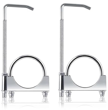 2 PCS Exhaust Hanger, 2.5 Inch Universal Clamp On Exhaust Hanger U Clamps Galvanized Clamp with Hangers Heavy Duty for Car Truck 2.5 Tail Pipe