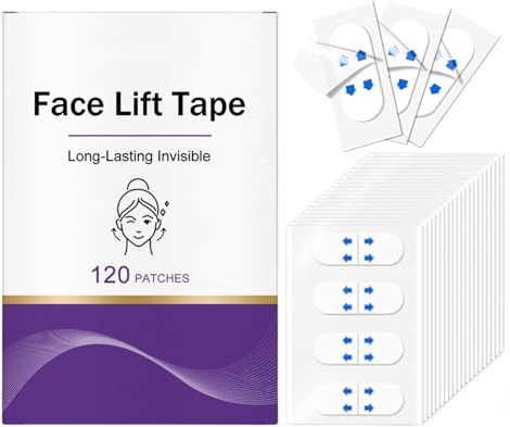 Face Lifting Tape Gesicht 120 Stück - Unsichtbares Face Tape Lifting Gesicht - Anti Falten Pflaster Gesichtstape - Invisible Lifting Stripes für Makeup Doppelkinn V-line Fältchen Schlaffe Haut