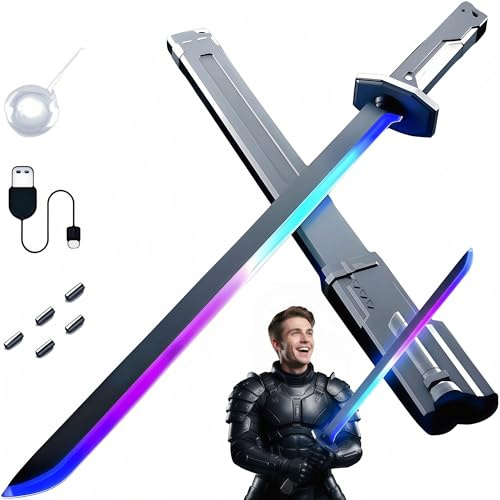 Ellniges Light Up Katana Sword for Kids, LED Toy with Sparks, Mist & Sound